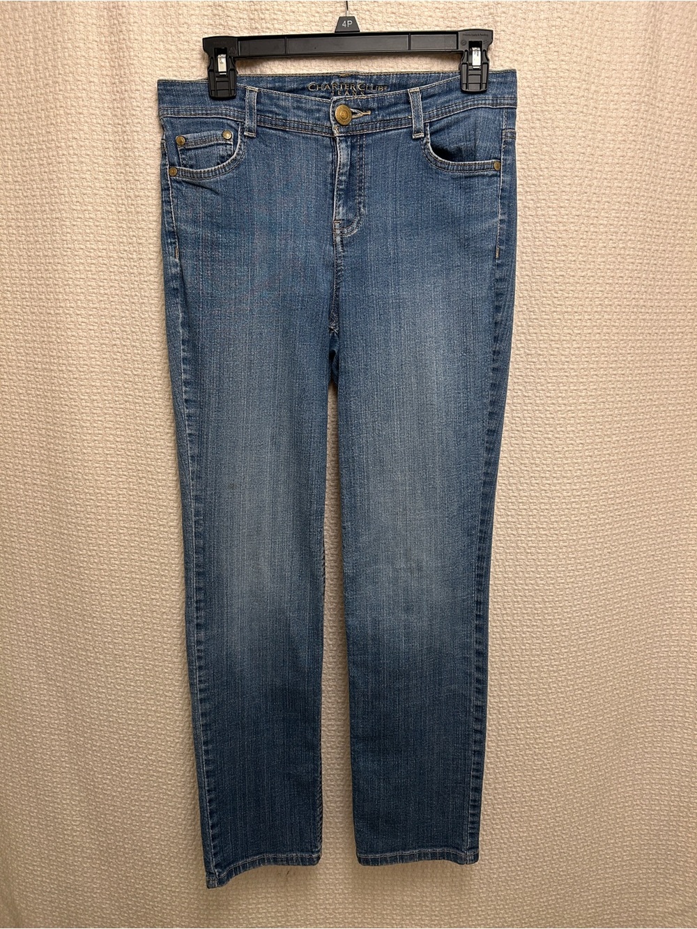 Charter Club Women's Straight Leg Jeans - Blue Wash